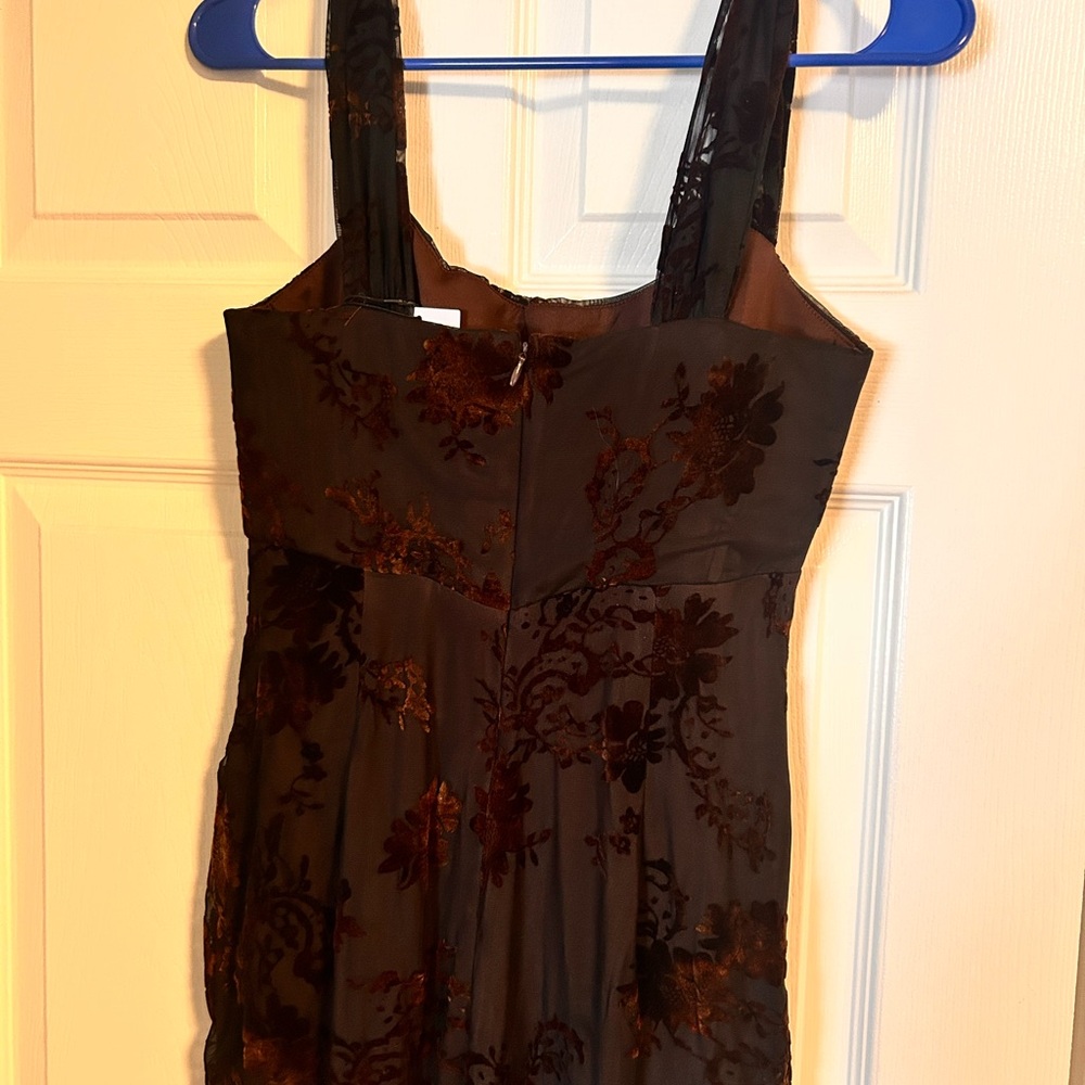 Elegant Black and Brown Floral Dress